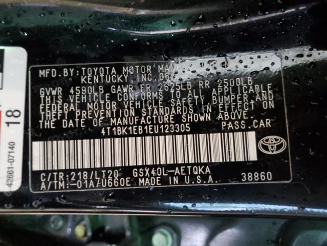 Photo 13 from auction – 2014 TOYOTA AVALON BAS with VIN 4T1BK1EB1EU123305