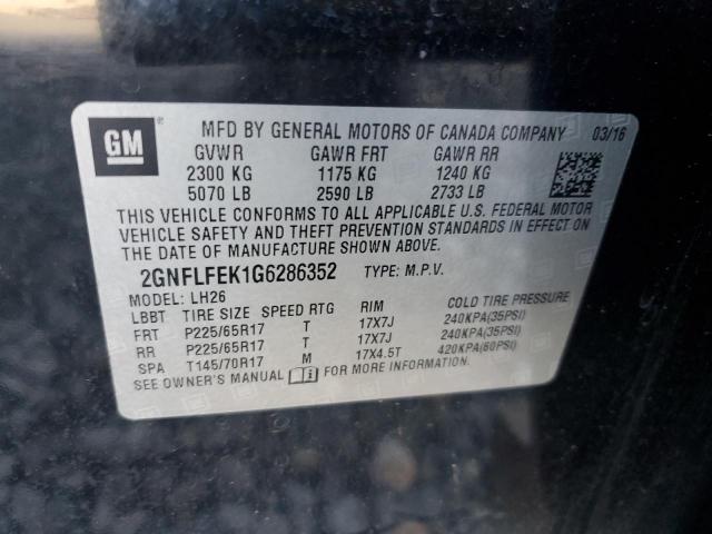 Photo 13 from auction – 2016 CHEVROLET EQUINOX LT with VIN 2GNFLFEK1G6286352