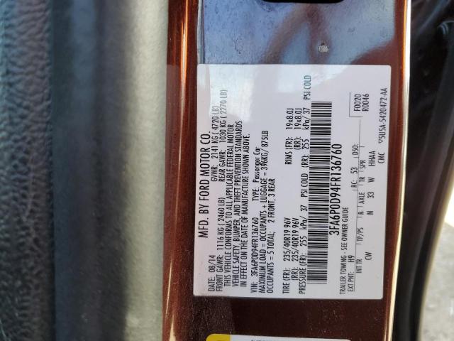 Photo 12 from auction – 2015 FORD FUSION TIT with VIN 3FA6P0D94FR136760