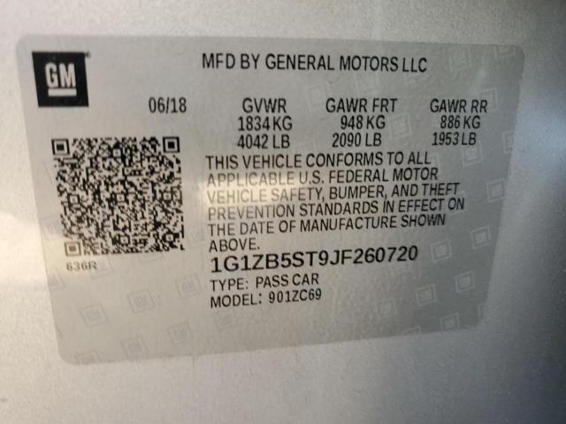Photo 12 from auction – 2018 CHEVROLET MALIBU LS with VIN 1G1ZB5ST9JF260720