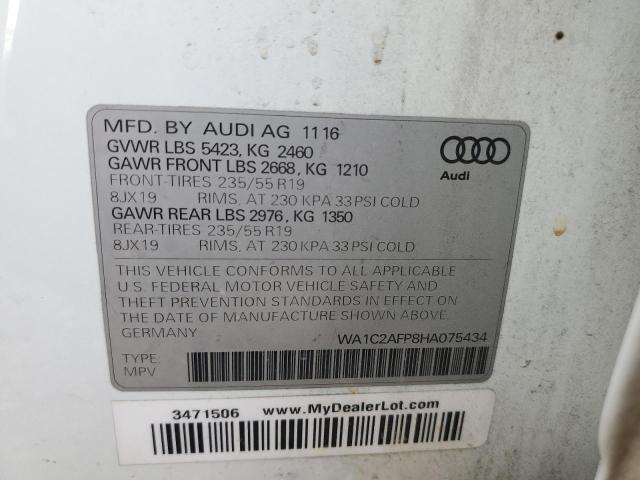 Photo 13 from auction – 2017 AUDI Q5 PREMIUM with VIN WA1C2AFP8HA075434