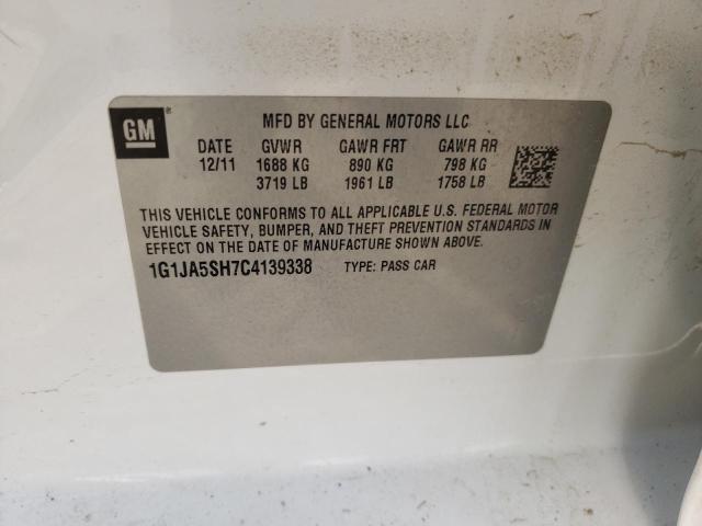 Photo 12 from auction – 2012 CHEVROLET SONIC LS with VIN 1G1JA5SH7C4139338