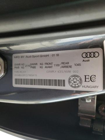 Photo 13 from auction – 2018 AUDI RS3 with VIN WUABWGFF2J1905415