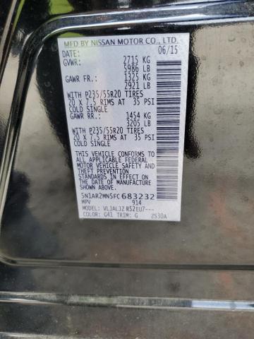 Photo 14 from auction – 2015 NISSAN PATHFINDER with VIN 5N1AR2MN5FC683232