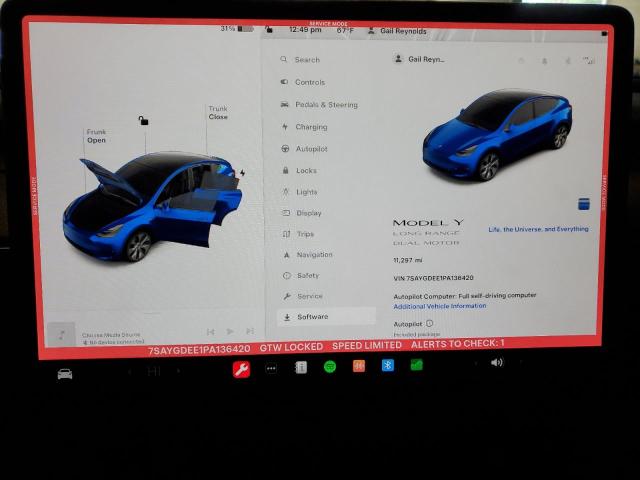 Photo 9 from auction – 2023 TESLA MODEL Y with VIN 7SAYGDEE1PA136420