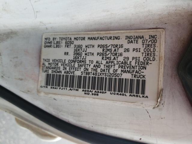Photo 12 from auction – 2000 TOYOTA TUNDRA ACC with VIN 5TBBT481XYS120507