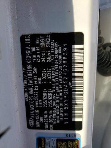 Photo 13 from auction – 2017 KIA SORENTO LX with VIN 5XYPGDA52HG288394