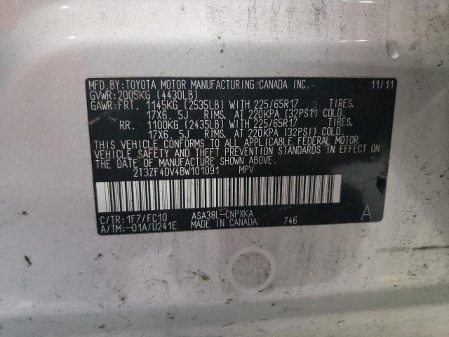 Photo 14 from auction – 2011 TOYOTA RAV4 with VIN 2T3ZF4DV4BW101091