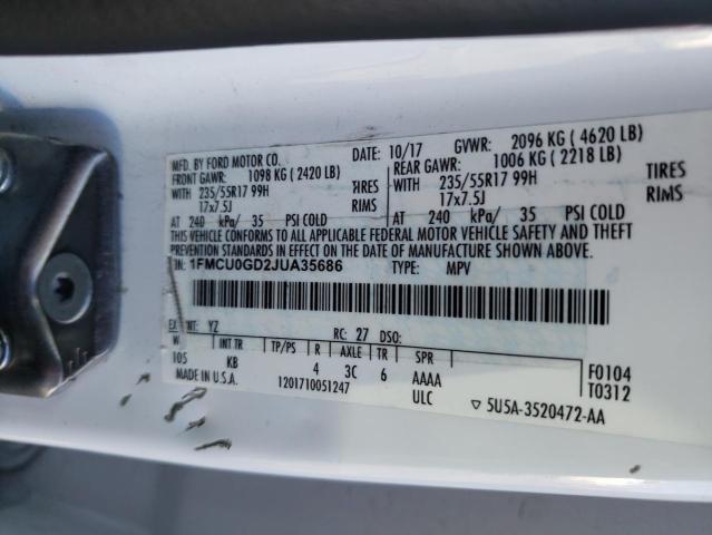 Photo 13 from auction – 2018 FORD ESCAPE SE with VIN 1FMCU0GD2JUA35686