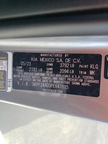 Photo 12 from auction – 2023 KIA FORTE LX with VIN 3KPF24AD5PE647895