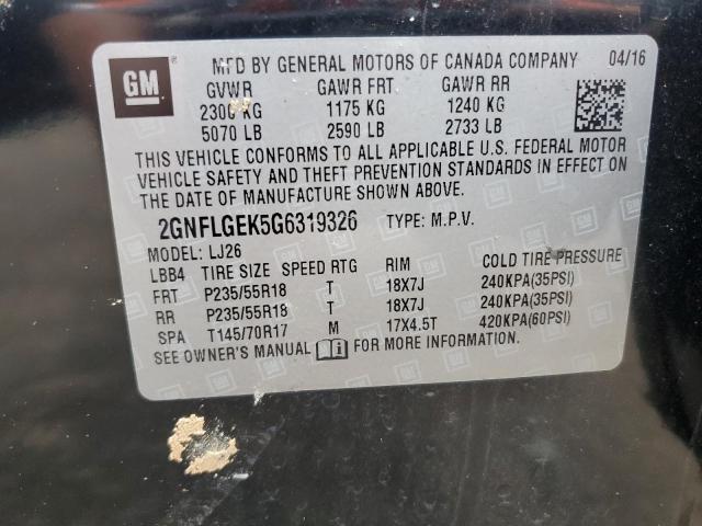 Photo 14 from auction – 2016 CHEVROLET EQUINOX LT with VIN 2GNFLGEK5G6319326