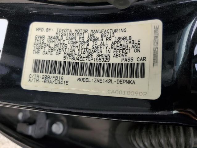 Photo 13 from auction – 2013 TOYOTA COROLLA BA with VIN 5YFBU4EE7DP156329