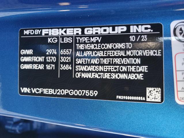Photo 14 from auction – 2023 FISKER INC. OCEAN EXTR with VIN VCF1EBU20PG007559