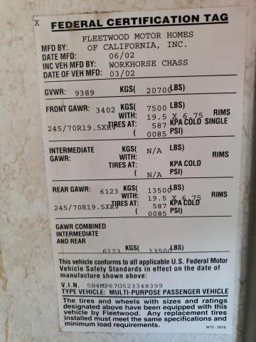 Photo 10 from auction – 2003 SOUT MOTORHOME with VIN 5B4MP67G523348399
