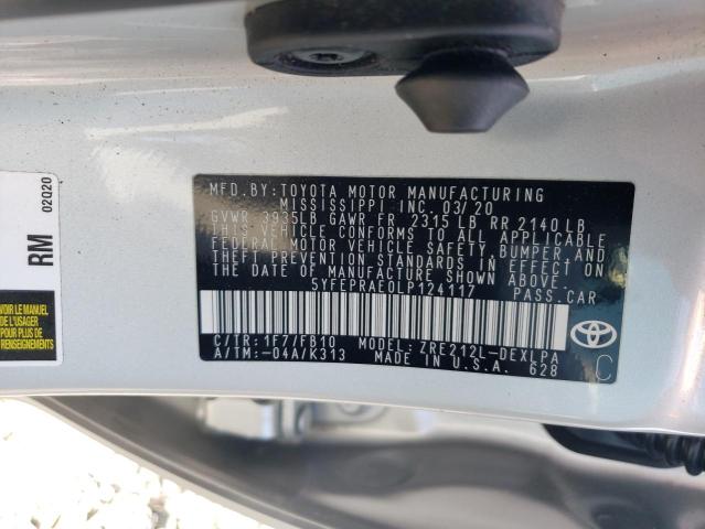 Photo 12 from auction – 2020 TOYOTA COROLLA LE with VIN 5YFEPRAE0LP124117