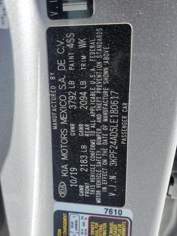 Photo 12 from auction – 2020 KIA FORTE FE with VIN 3KPF24AD5LE180617