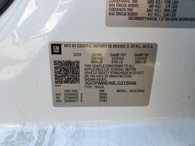 Photo 12 from auction – 2020 CHEVROLET SILVERADO with VIN 3GCPWBEH2LG215046