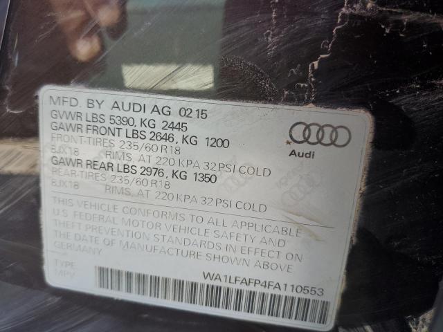 Photo 13 from auction – 2015 AUDI Q5 PREMIUM with VIN WA1LFAFP4FA110553