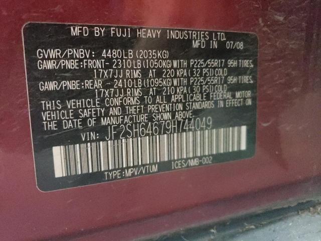Photo 13 from auction – 2009 SUBARU FORESTER 2 with VIN JF2SH64679H744049
