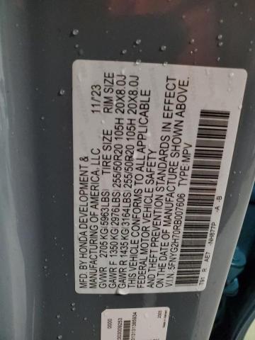 Photo 14 from auction – 2024 HONDA PILOT TOUR with VIN 5FNYG2H70RB007606