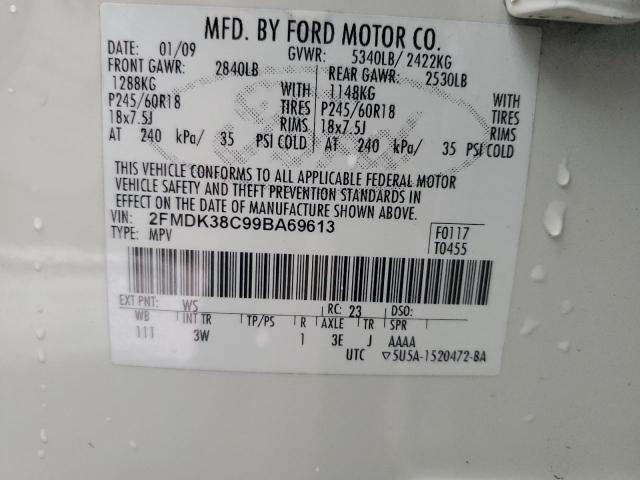 Photo 14 from auction – 2009 FORD EDGE SEL with VIN 2FMDK38C99BA69613