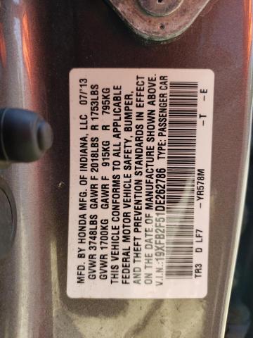 Photo 13 from auction – 2013 HONDA CIVIC LX with VIN 19XFB2F51DE262786