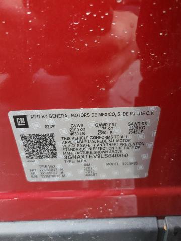 Photo 14 from auction – 2020 CHEVROLET EQUINOX LT with VIN 3GNAXTEV9LS640850