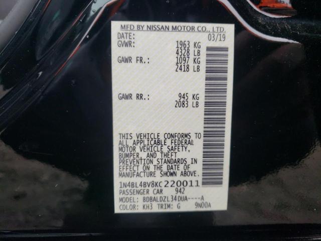 Photo 12 from auction – 2019 NISSAN ALTIMA S with VIN 1N4BL4BV8KC220011