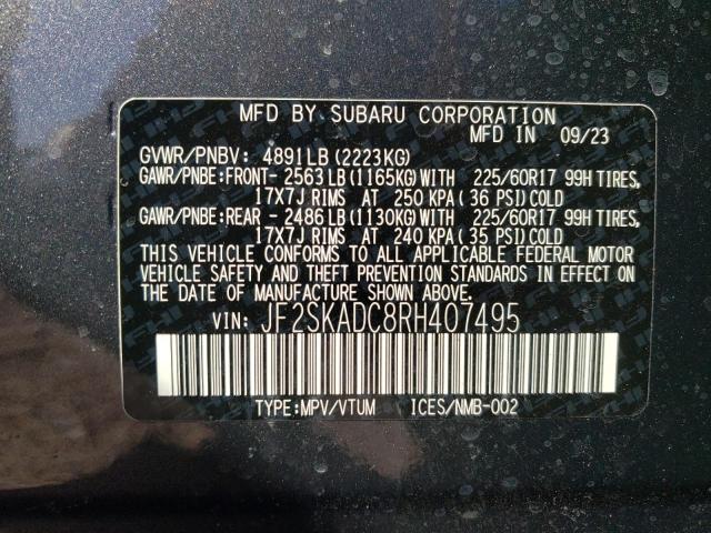 Photo 13 from auction – 2024 SUBARU FORESTER P with VIN JF2SKADC8RH407495