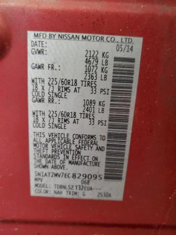 Photo 14 from auction – 2014 NISSAN ROGUE S with VIN 5N1AT2MV7EC829095