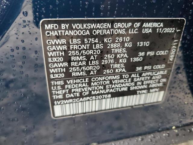 Photo 14 from auction – 2023 VOLKSWAGEN ATLAS SE with VIN 1V2WR2CA6PC520758