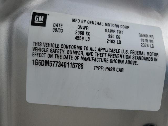 Photo 12 from auction – 2004 CADILLAC CTS with VIN 1G6DM577340115786