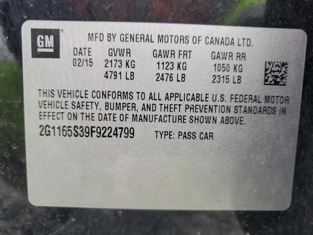 Photo 12 from auction – 2015 CHEVROLET IMPALA LTZ with VIN 2G1165S39F9224799