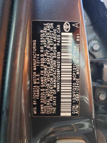 Photo 12 from auction – 2015 TOYOTA YARIS with VIN VNKKTUD38FA031938