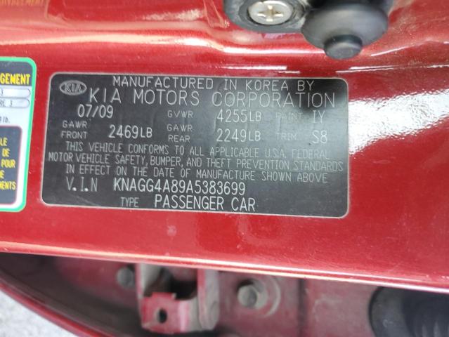 Photo 12 from auction – 2010 KIA OPTIMA LX with VIN KNAGG4A89A5383699