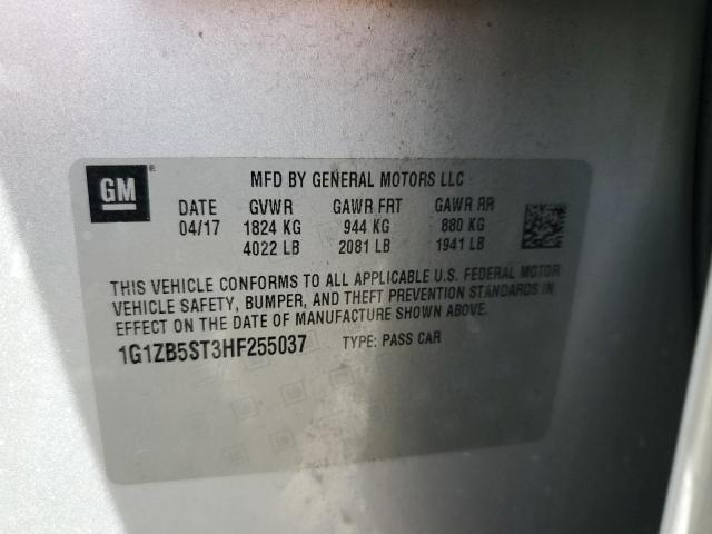 Photo 12 from auction – 2017 CHEVROLET MALIBU LS with VIN 1G1ZB5ST3HF255037