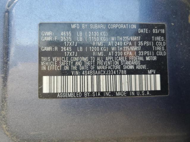 Photo 14 from auction – 2018 SUBARU OUTBACK 2. with VIN 4S4BSAACXJ3341788