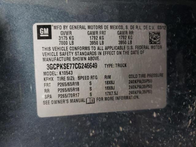 Photo 12 from auction – 2012 CHEVROLET SILVERADO with VIN 3GCPKSE77CG246649