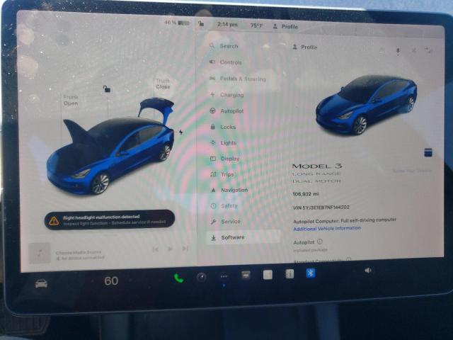 Photo 9 from auction – 2022 TESLA MODEL 3 with VIN 5YJ3E1EB7NF144202