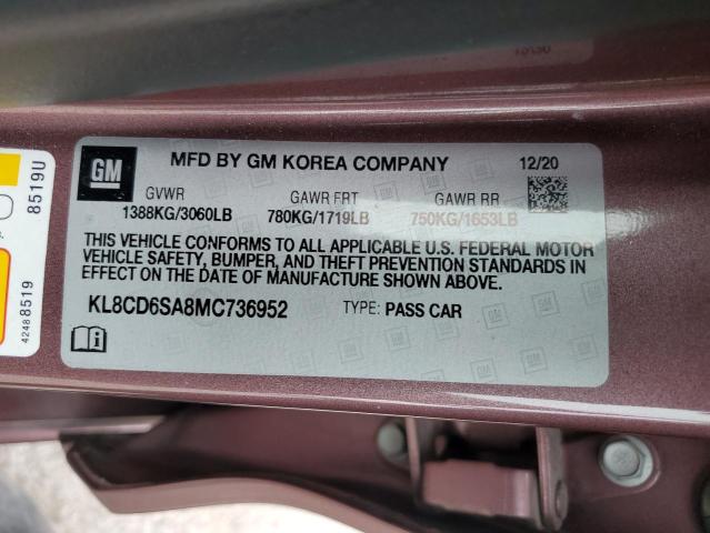 Photo 12 from auction – 2021 CHEVROLET SPARK 1LT with VIN KL8CD6SA8MC736952