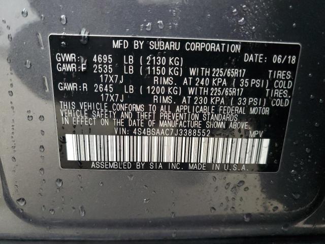 Photo 14 from auction – 2018 SUBARU OUTBACK 2. with VIN 4S4BSAAC7J3388552