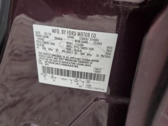Photo 13 from auction – 2011 FORD EDGE LIMIT with VIN 2FMDK3KCXBBA04185