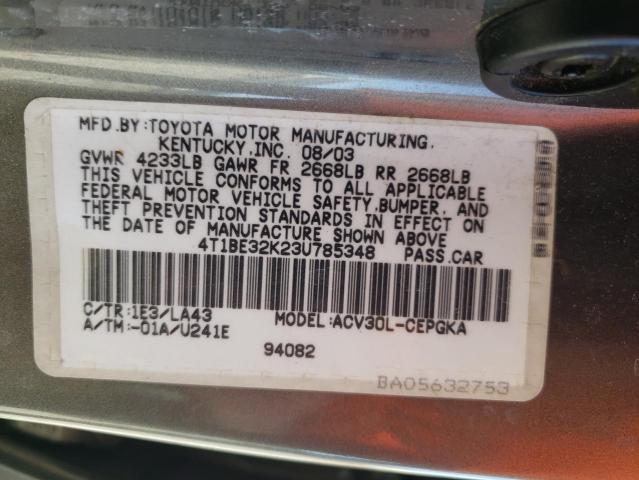 Photo 12 from auction – 2003 TOYOTA CAMRY LE with VIN 4T1BE32K23U785348