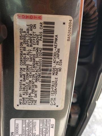 Photo 12 from auction – 2002 TOYOTA CAMRY LE with VIN JTDBE32K620110242