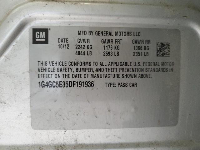 Photo 12 from auction – 2013 BUICK LACROSSE with VIN 1G4GC5E35DF191936