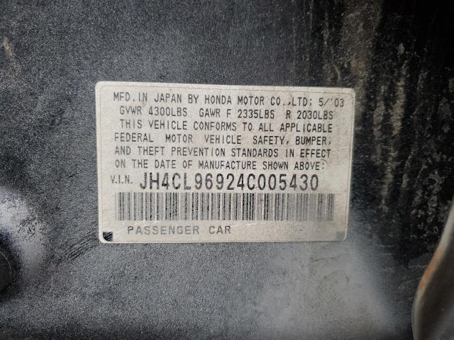 Photo 12 from auction – 2004 ACURA TSX with VIN JH4CL96924C005430
