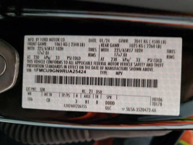 Photo 14 from auction – 2024 FORD ESCAPE ACT with VIN 1FMCU9GN9RUA25424