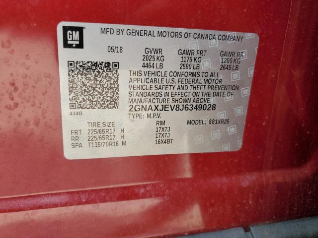 Photo 14 from auction – 2018 CHEVROLET EQUINOX LT with VIN 2GNAXJEV8J6349028