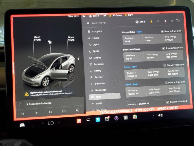 Снимка 9 от търг – 2024 TESLA MODEL Y с VIN 7SAYGDEEXRF004973