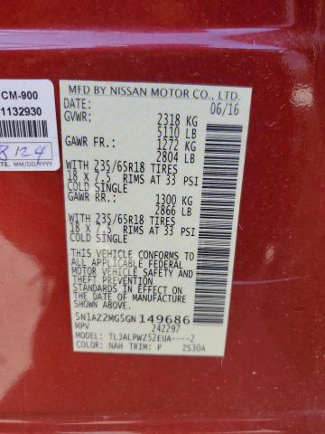Photo 14 from auction – 2016 NISSAN MURANO S with VIN 5N1AZ2MG5GN149686